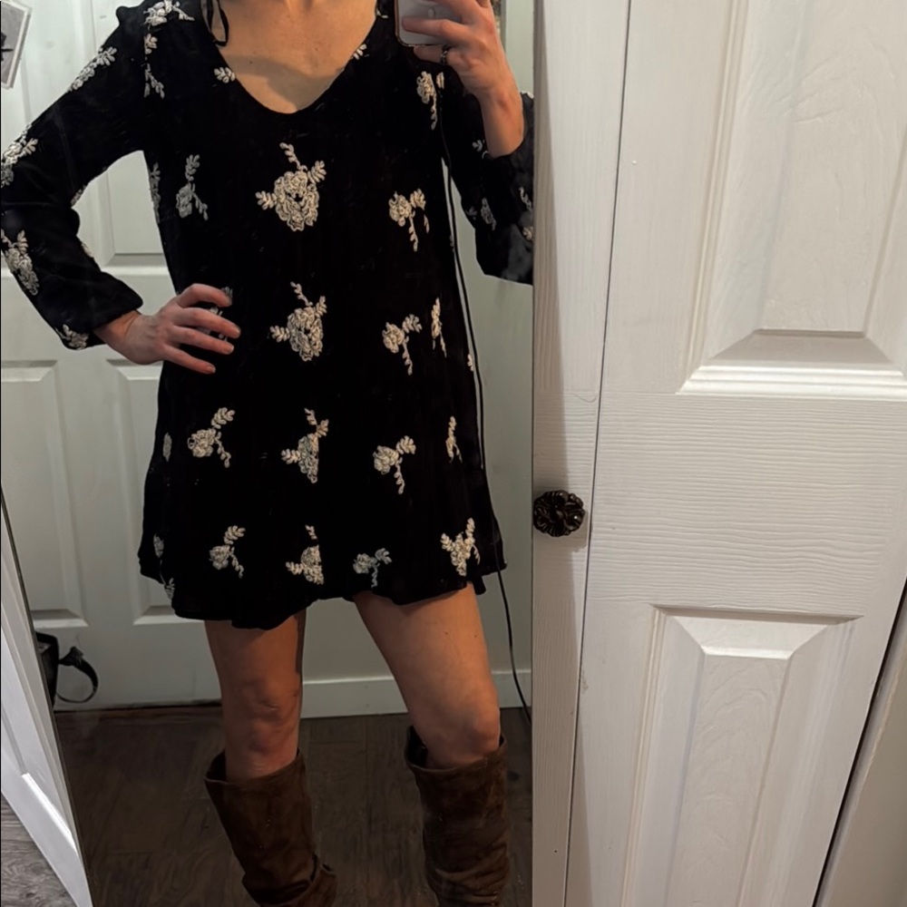 Floral Black Dress